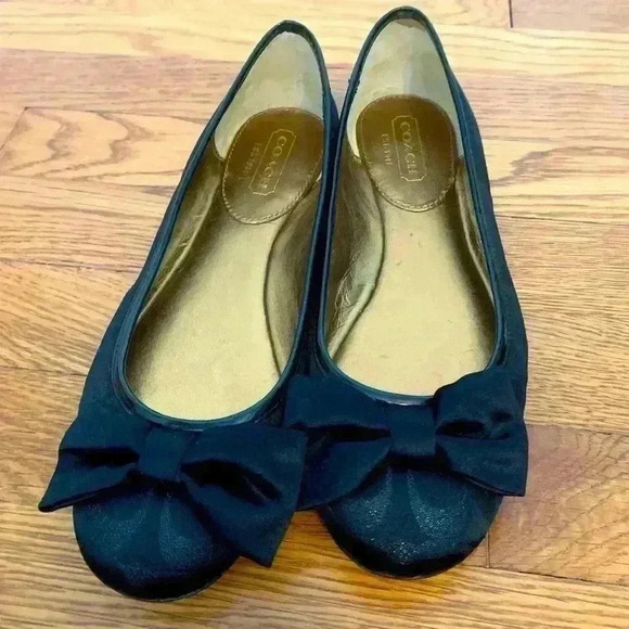 Coach Lynn Bow Ballet Flats Fabric, Coach logo, Women’s Size 8 - Picture 1 of 6